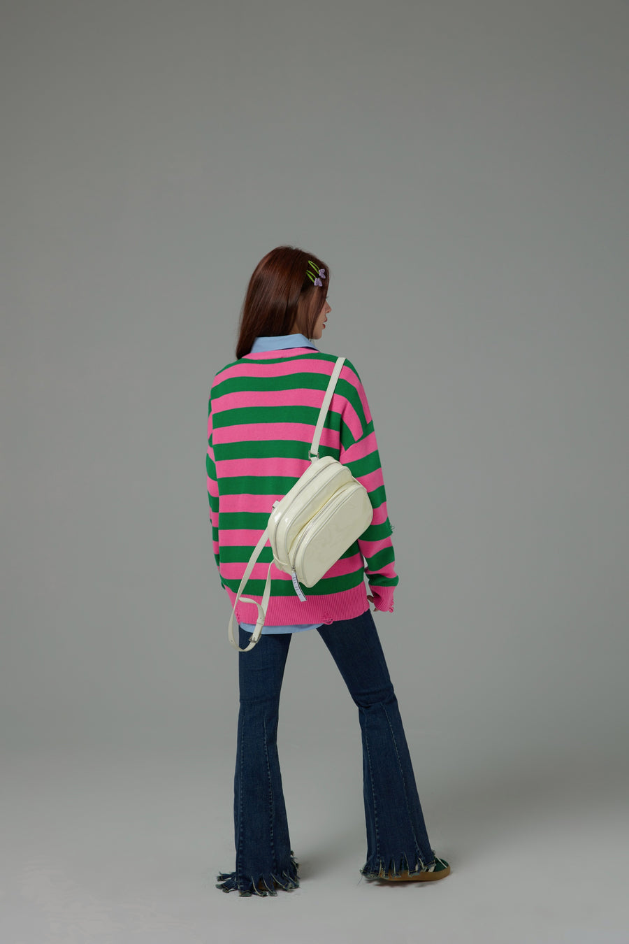 CHUU Shine Your Light Stripe Knit Sweater