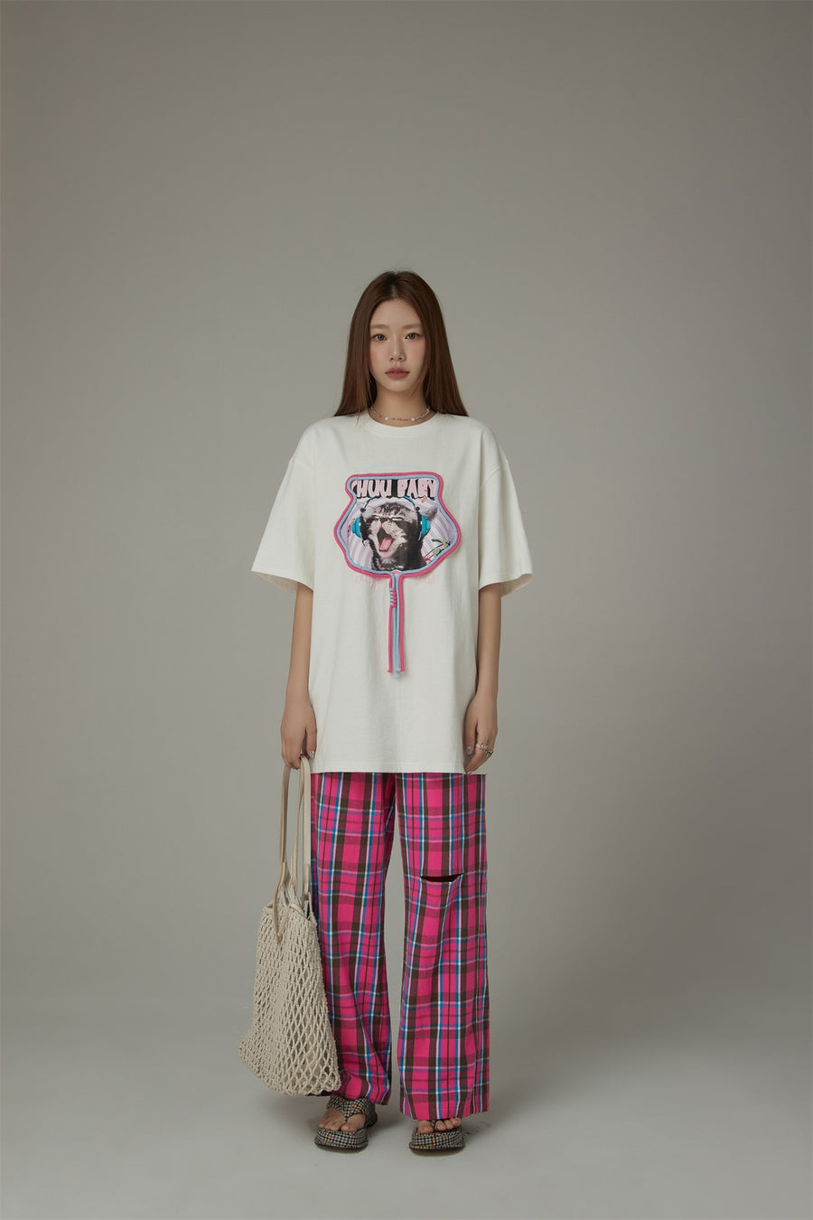 CHUU Music Cat Loose Fit T-Shirt