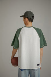 Noe Basic Two Toned Raglan Color T-Shirt