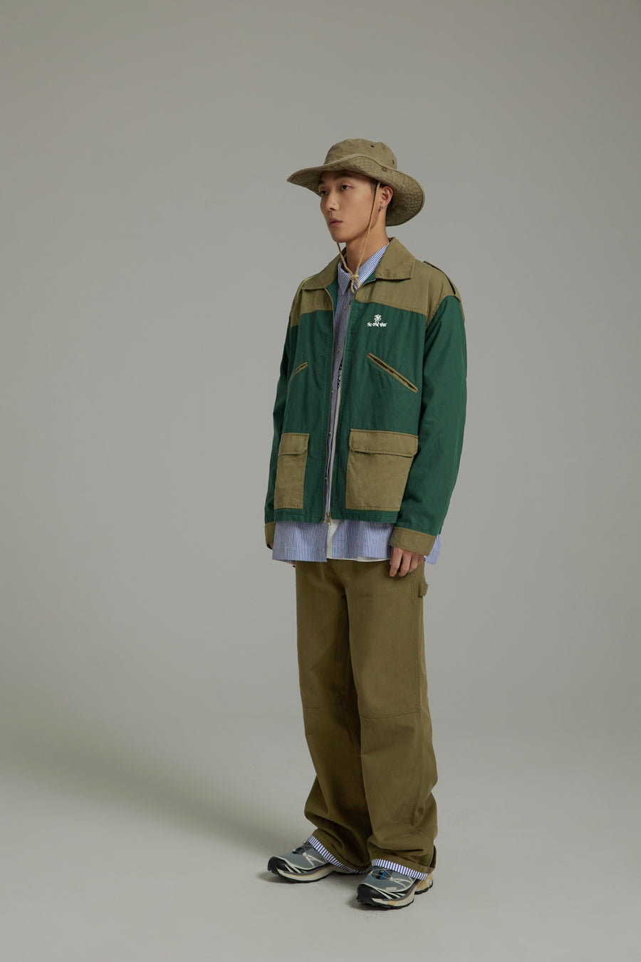 CHUU Color Block Zip-Up Field Jacket