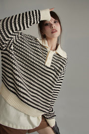 Vintage Loose Fit Stripe Knit Sweater