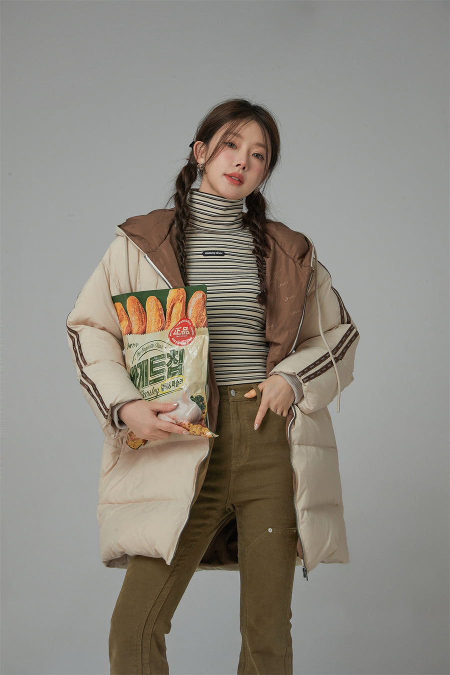 CHUU Duck Down Hooded Padded Coat