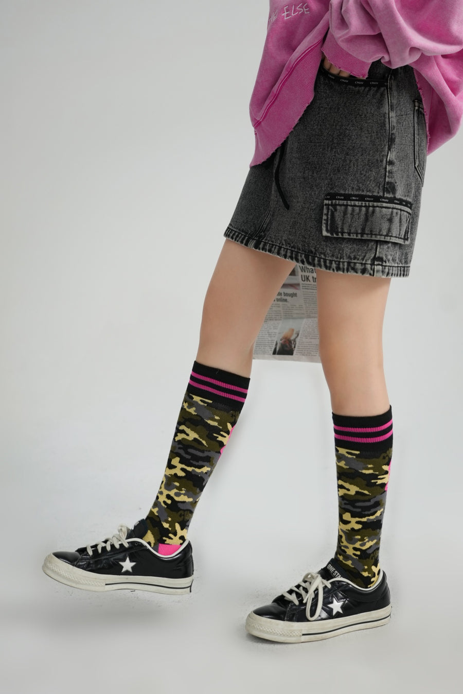 CHUU Camouflage Jacquard Knit Socks