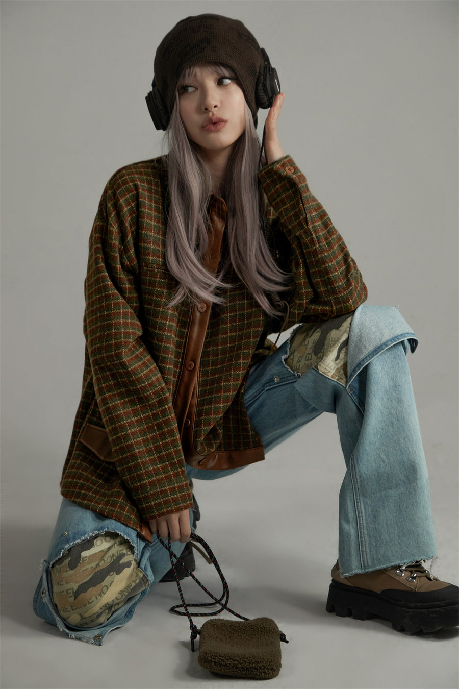 CHUU Million Check Loose Fit Jacket