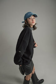 Side Pocket Fleece Round Neck Sweatshirt