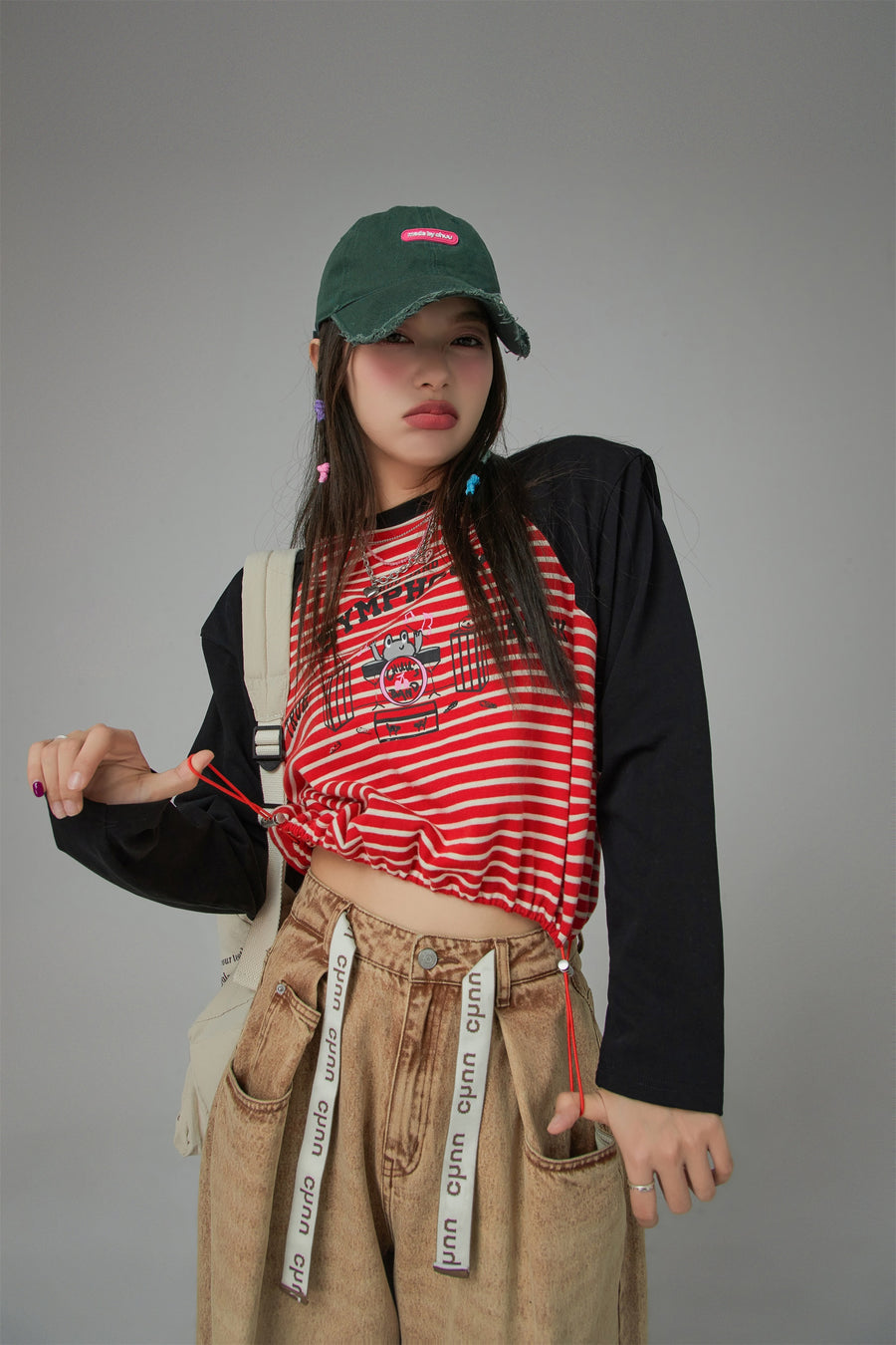 CHUU Raw Hem Ball Cap Hat