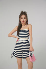 Stripes Frill Tube Top