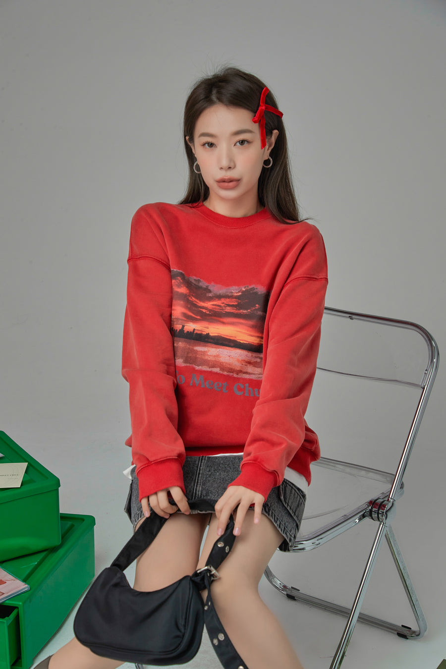 CHUU Painting Sunset Sweatshirt