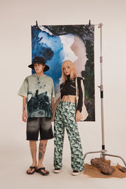 Cowboy Photo Print Straight Pants