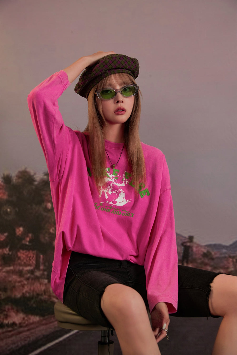 CHUU Back Cutout Oversized Long-Sleeves Top