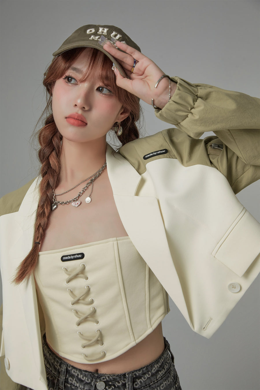 CHUU Chuu Too Cool Crop Outer Jacket