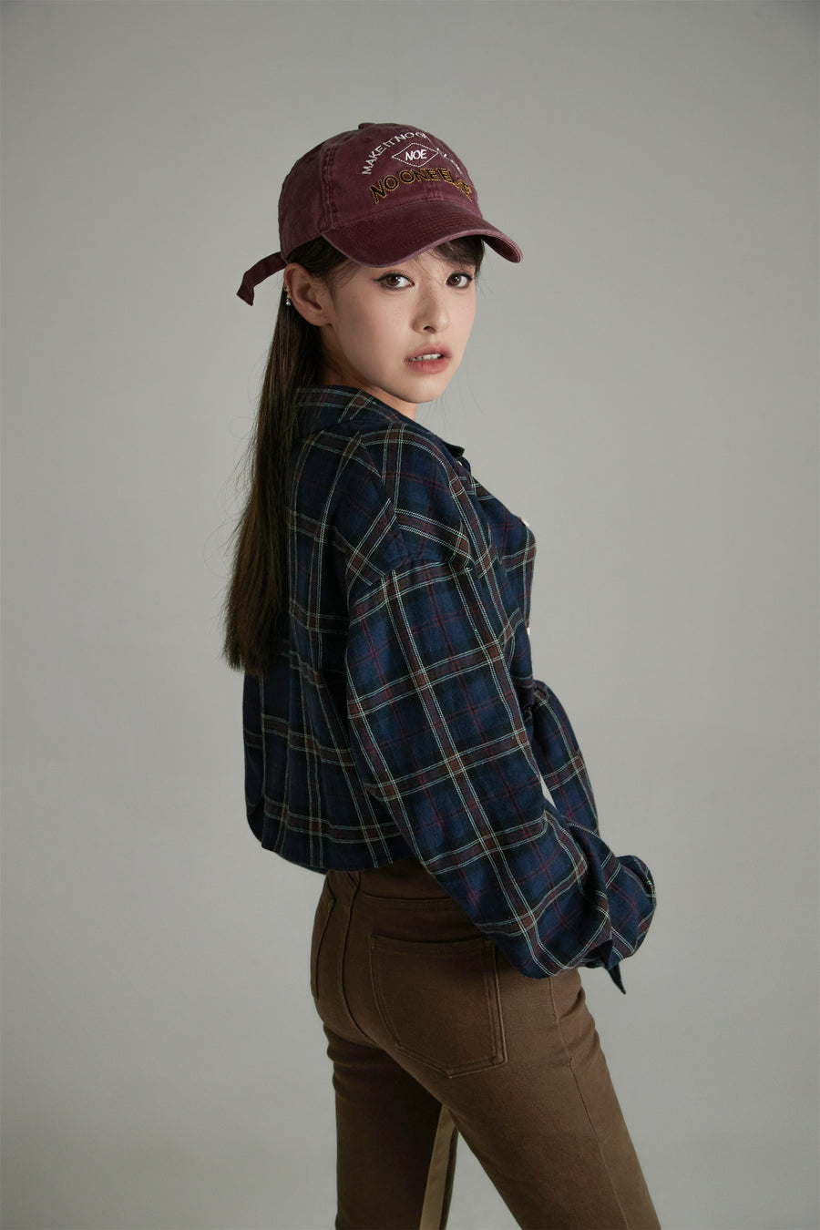 CHUU Check String Loose Fit Shirt