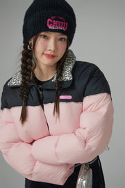 Pop Of Color Crop Padded Jacket