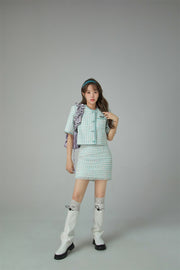 Tweed Check Mini Skirt