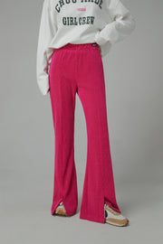 Corduroy Front Slit Bootcut Pants