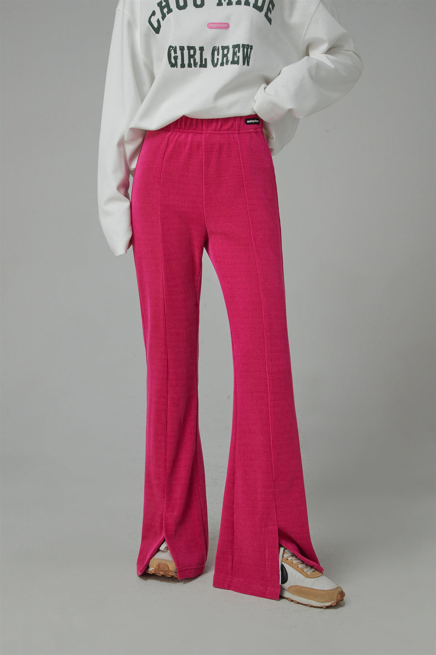 CHUU Corduroy Front Slit Bootcut Pants