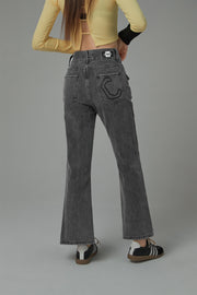 Slit Bootcut Denim Jeans