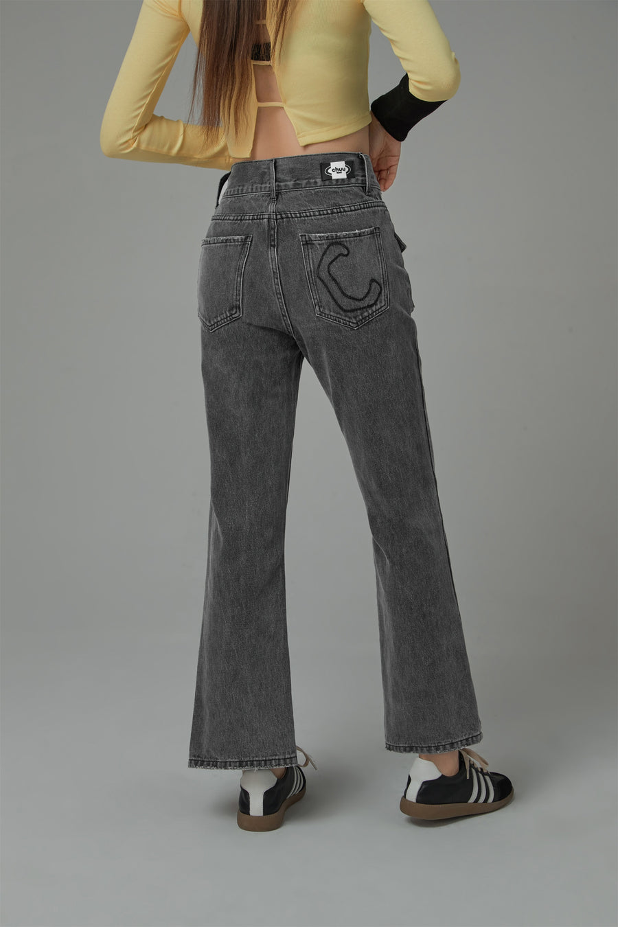 CHUU Slit Bootcut Denim Jeans