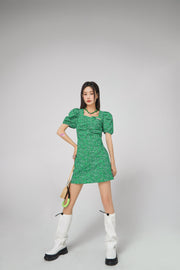 Puff Sleeve Flower Dress