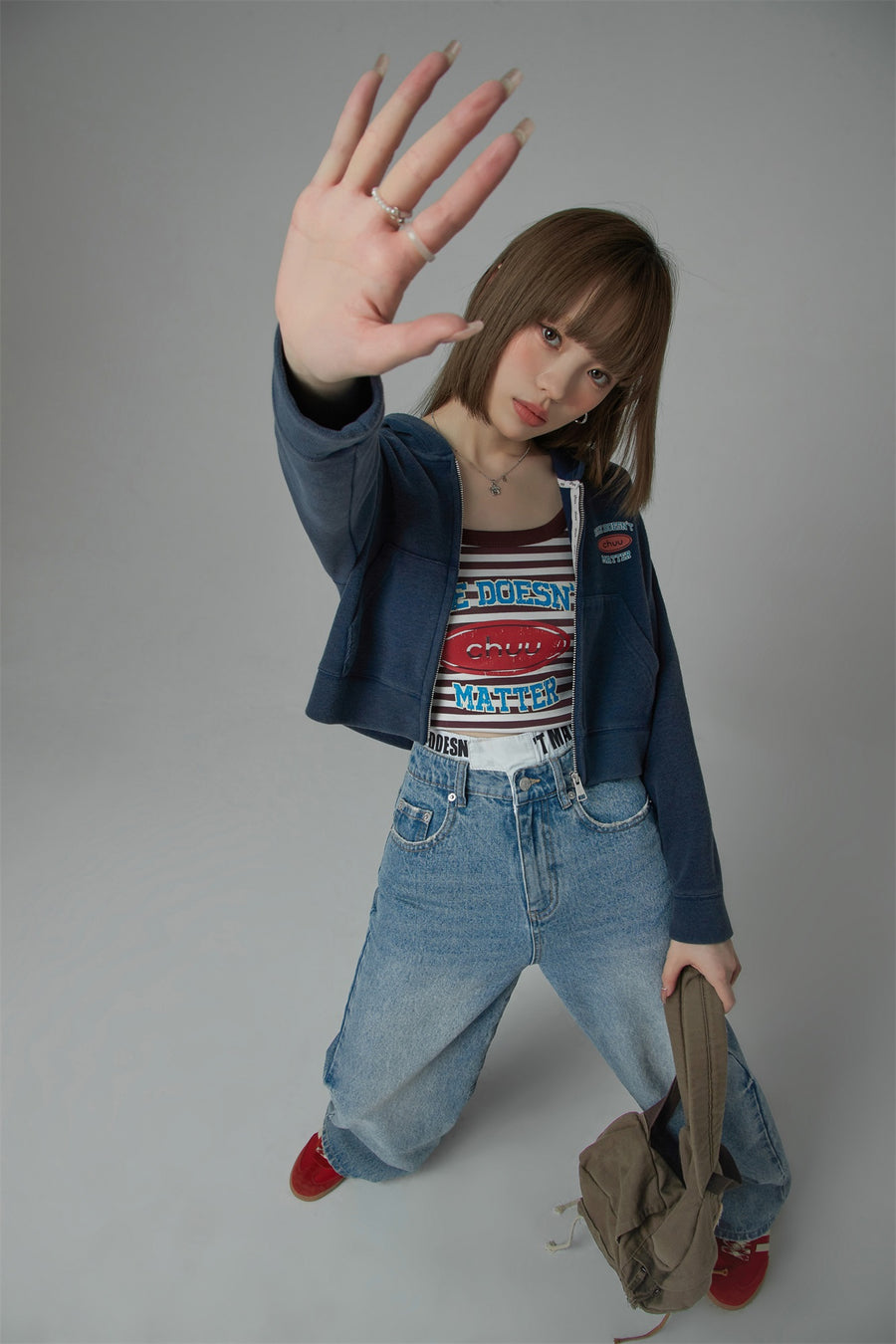 CHUU Striped Sleeveless Crop Top