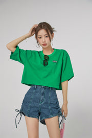 Chuu Logo Overfit Crop T-Shirt