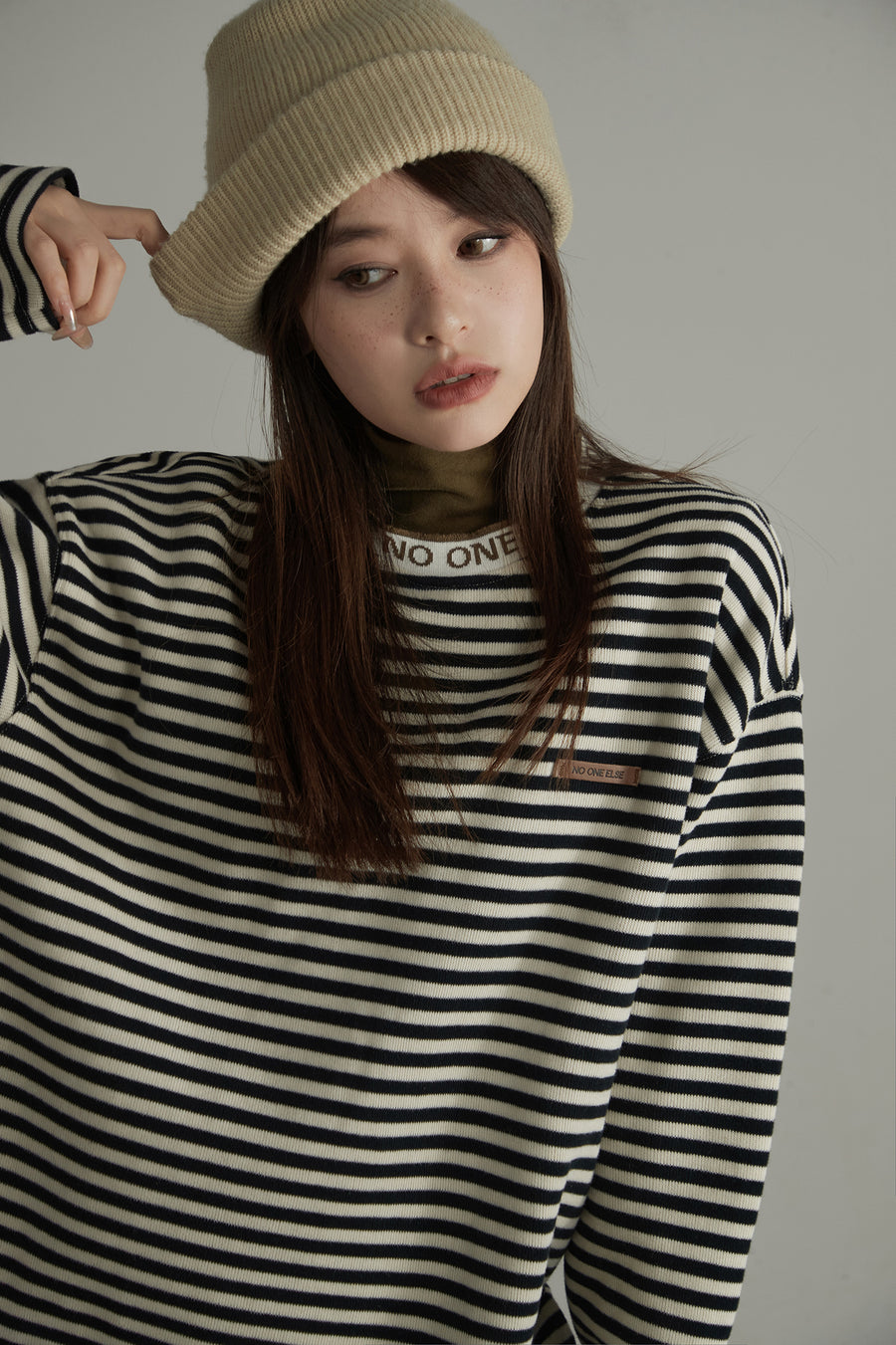 CHUU Striped Loose Fit T-Shirt