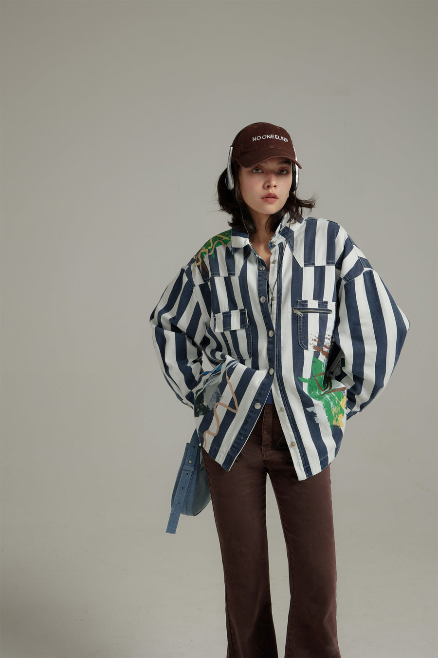 CHUU Striped Loose-Fit Shirt