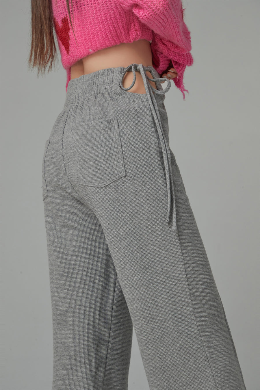 CHUU Side Slits String Wide Sweat Pants