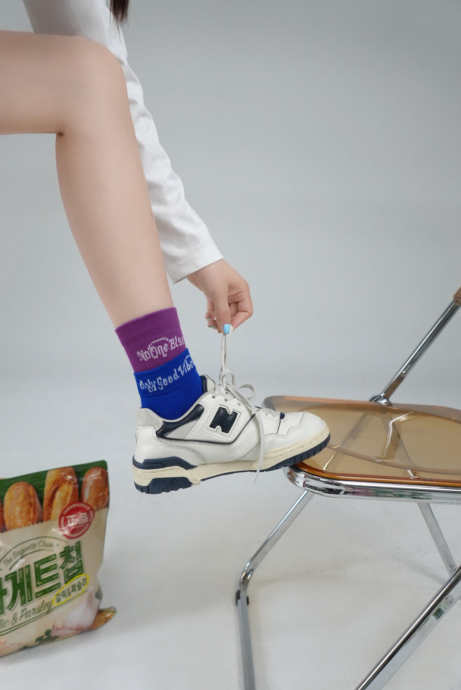 CHUU Only Good Vibes Colored Ankle Socks