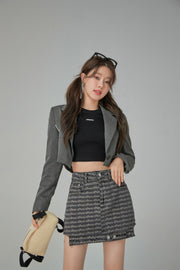 Cut-Out Simple Crop Jacket