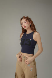 Star Number Slim Sleeveless Top