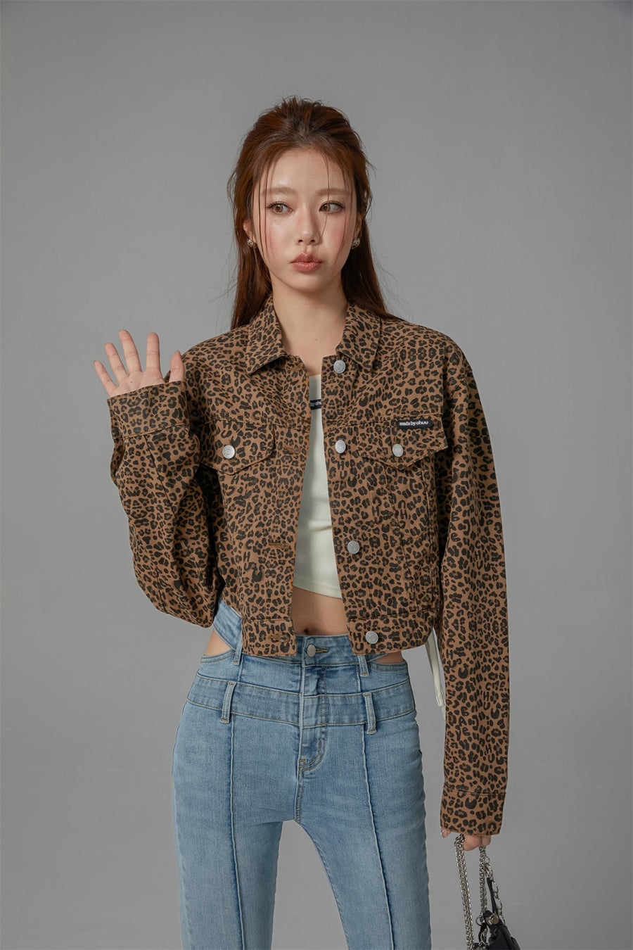 CHUU Leopard Cropped Jacket