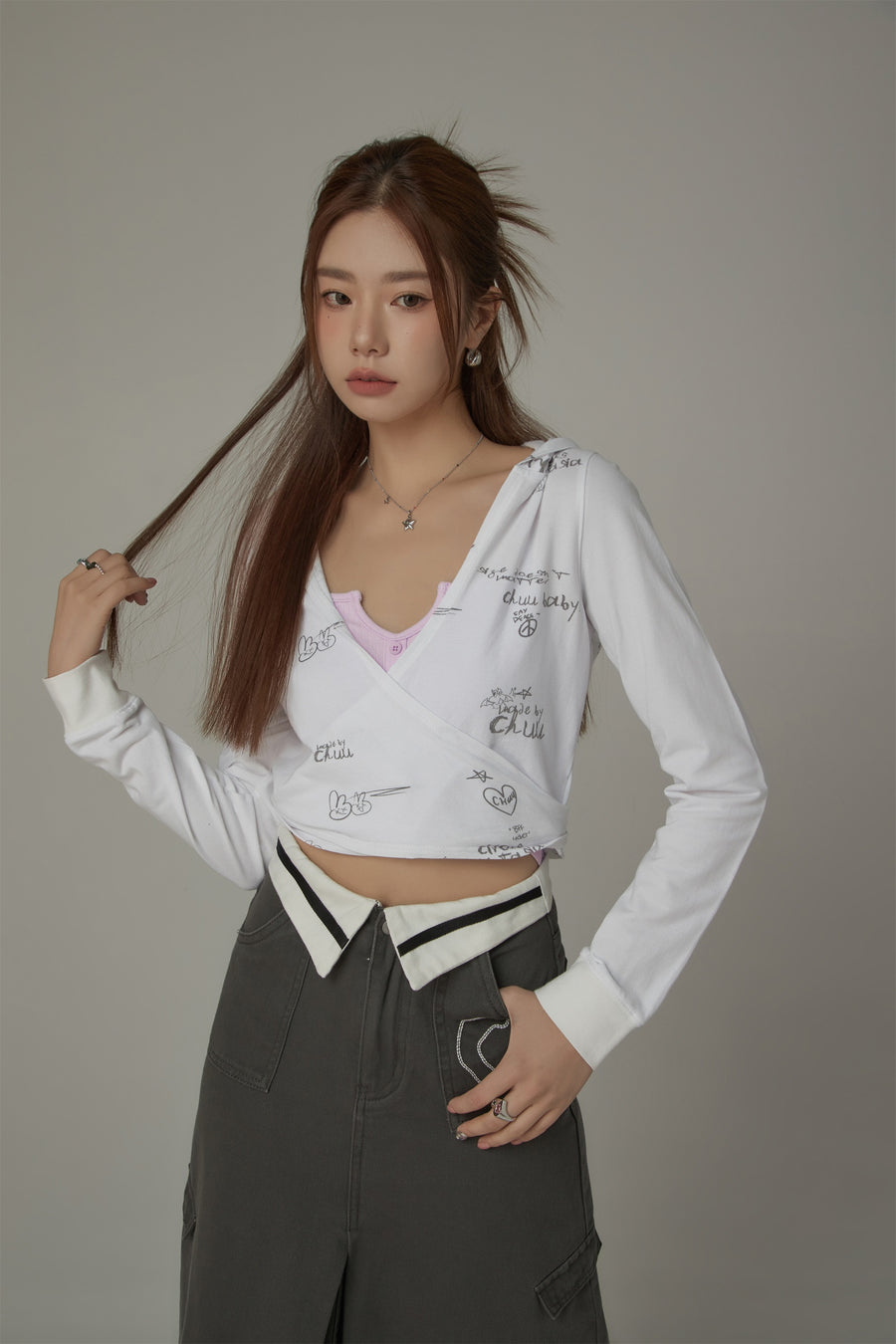 CHUU Hooded Bolero Cardigan