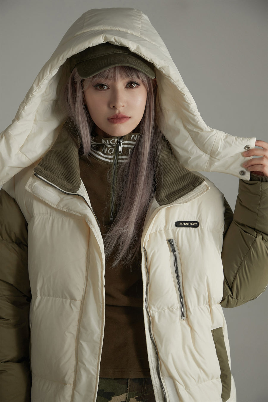 CHUU Color Matching Overfit Long Padding Coat