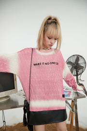 Make It Noe Lettering Knit Sweater