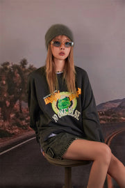 Noe Waikiki Beach Lettering Print Sweatshirt