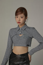 Cropped Check Cut Out Shirt