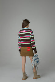 Stayed Up All Night Cherry Stripe Knit Sweater