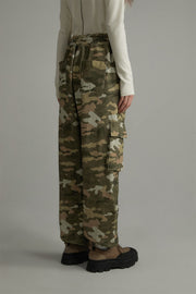 Camo Cargo Wide Cotton Pants