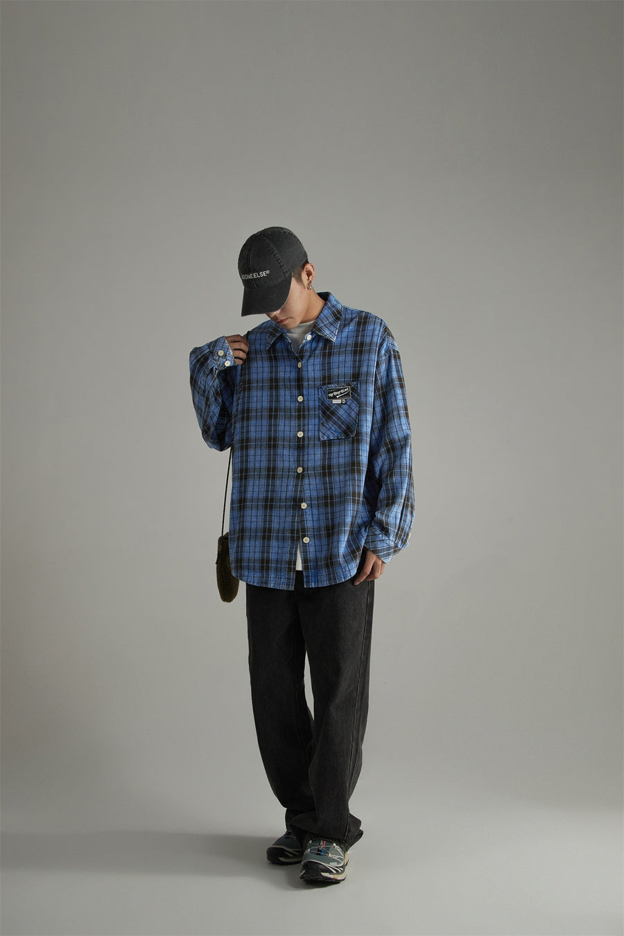 CHUU Vintage Check Button-Up Shirt