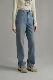 High-Waist Wide Straight Jeans