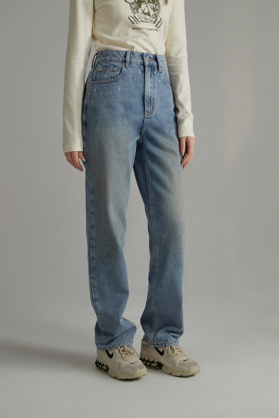 CHUU High-Waist Wide Straight Jeans