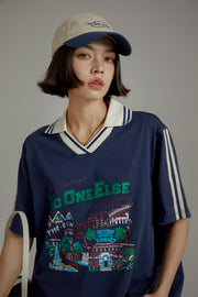 Noe Printed Town Open Collar T-Shirt