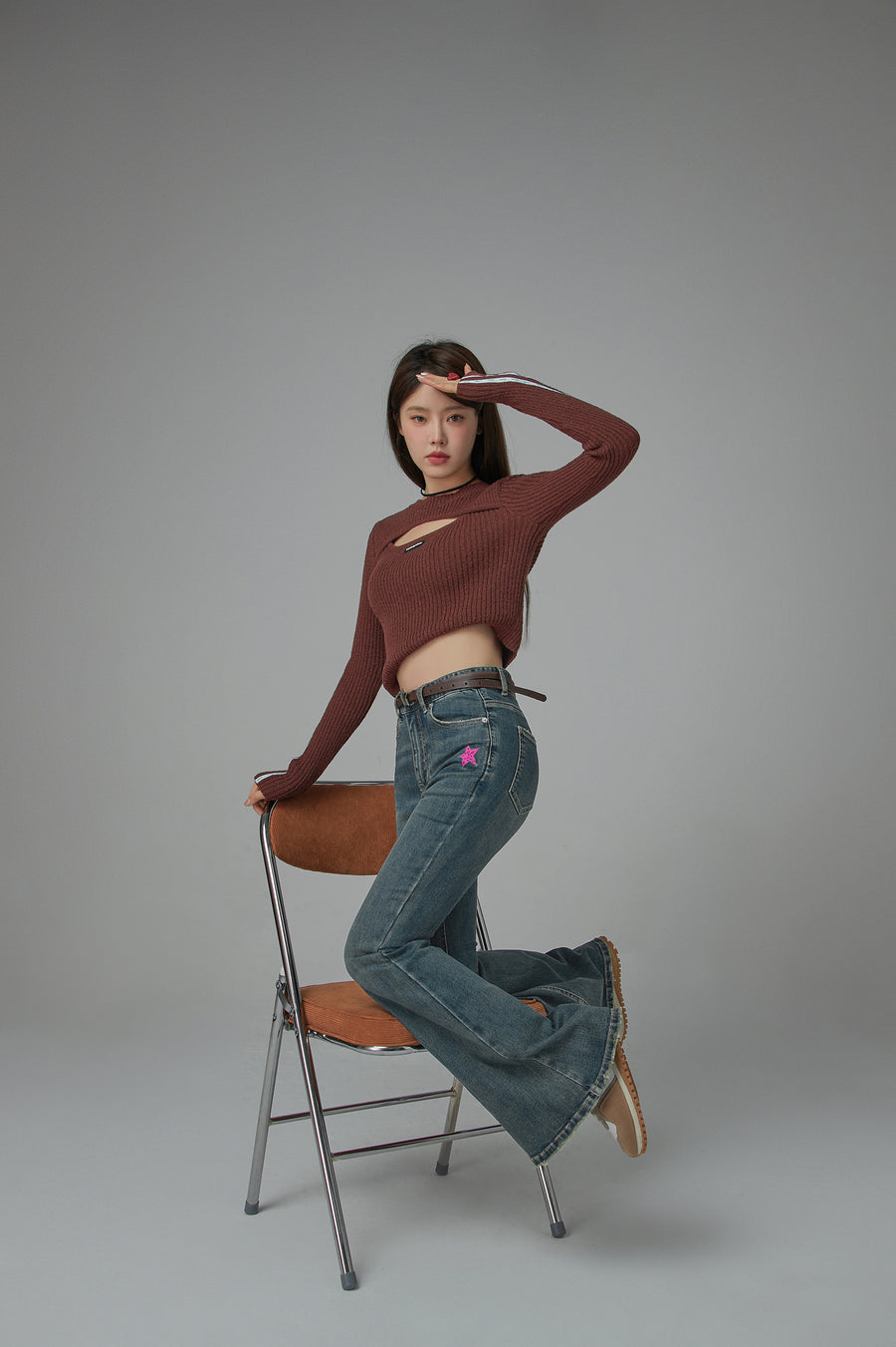 CHUU Wind Up Bootcut Denim Pants