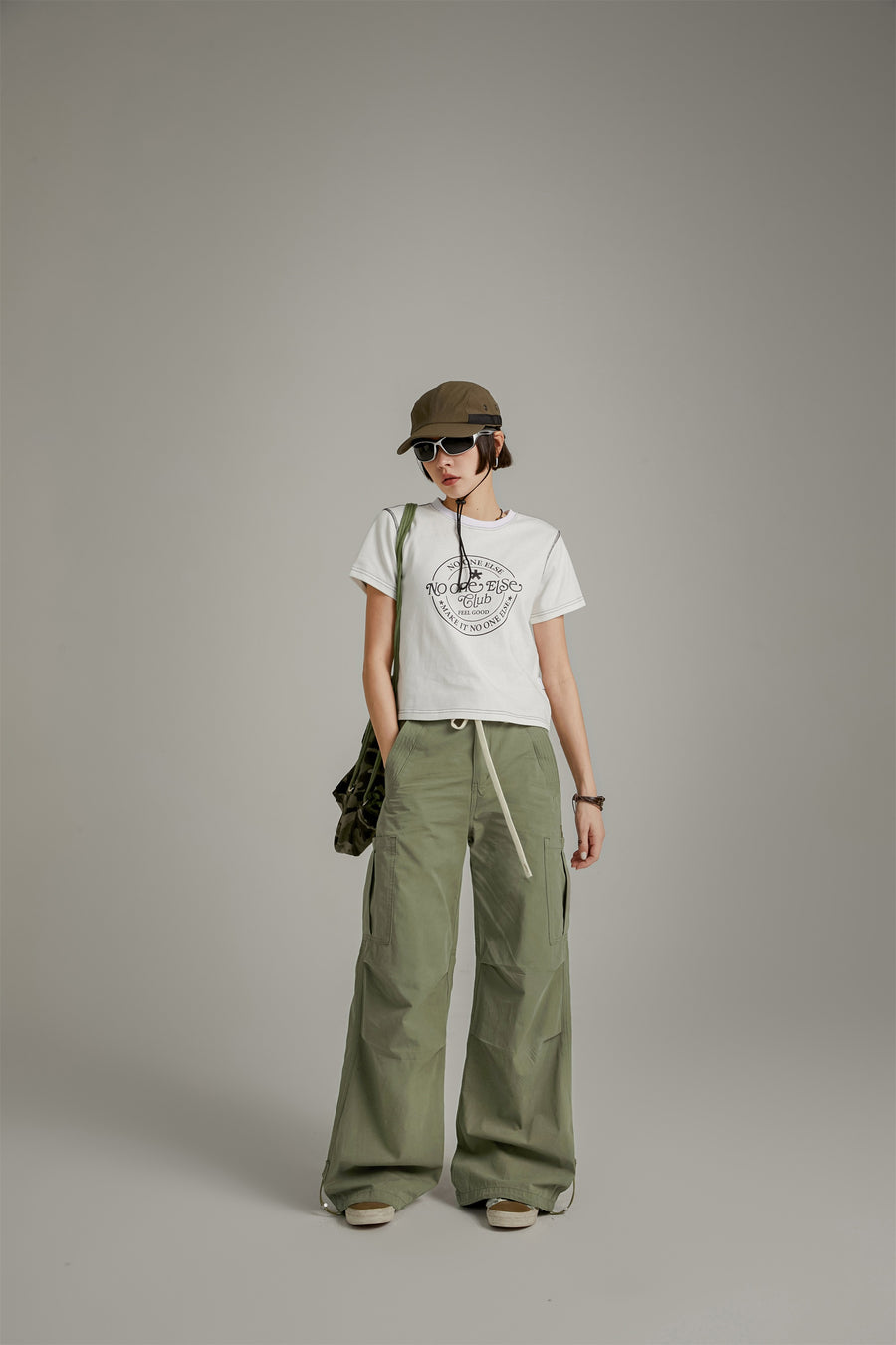 CHUU String Wide Cargo Pants