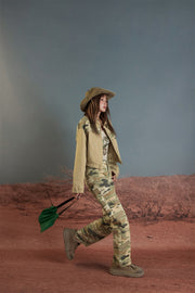 Camouflage High Waist Straight Pants