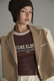 One-Button Color Matching Jacket