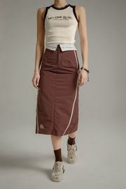 Line Color Long Skirt