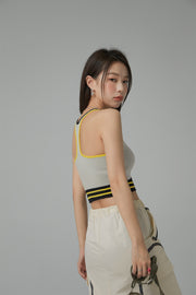 Color Contrast Sleeveless Crop Top