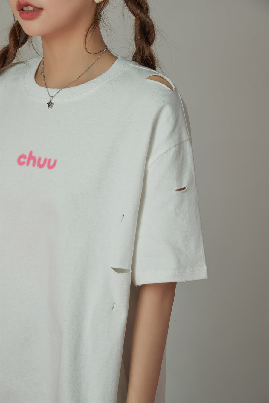 CHUU Distressed Loose Fit T-Shirt